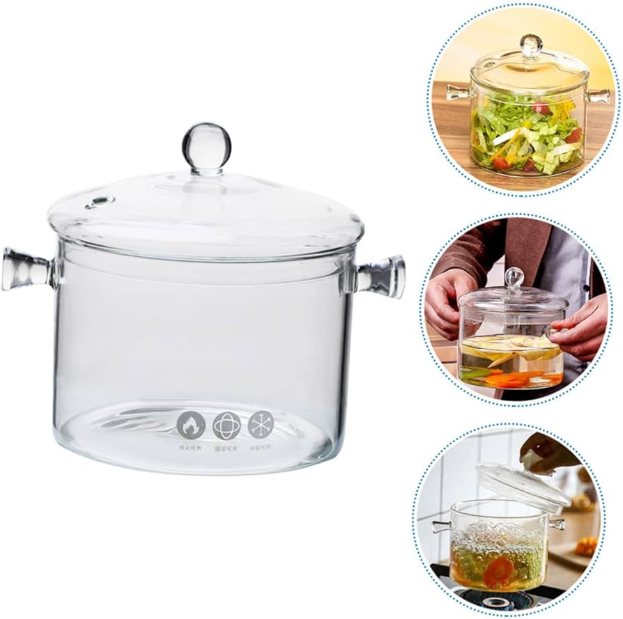 Glass cooking pot