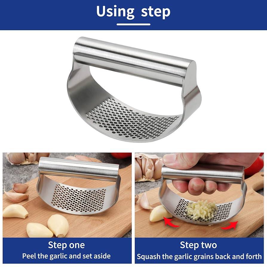 Stainless Steel Garlic Rolling Tool Curved Grinder