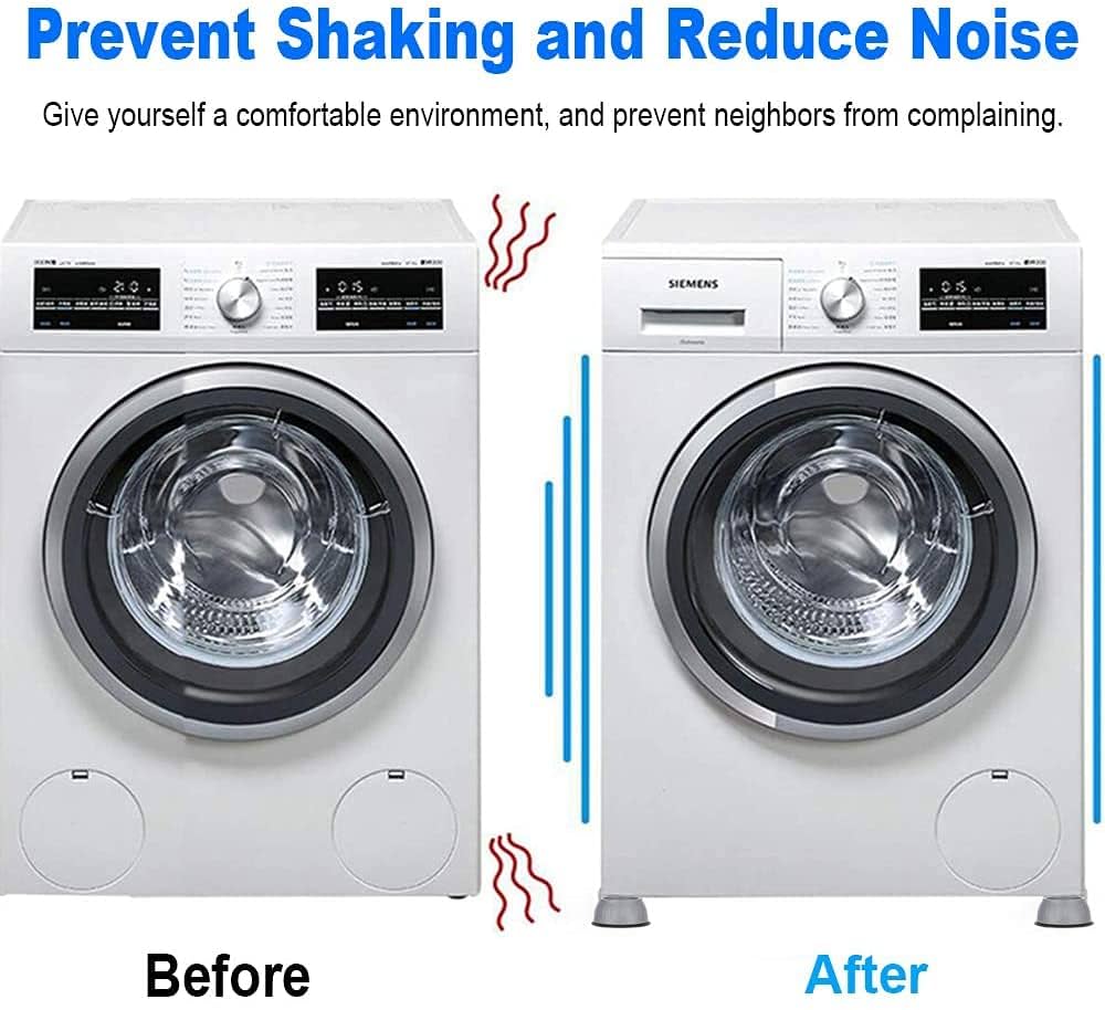 4 Pcs Shock Noise Cancelling Washing Machine Support / Washer and Dryer Anti-Vibration Pads / Slip Anti Vibration and Noise Reducing Rubber Washing Machine Feet Pads
