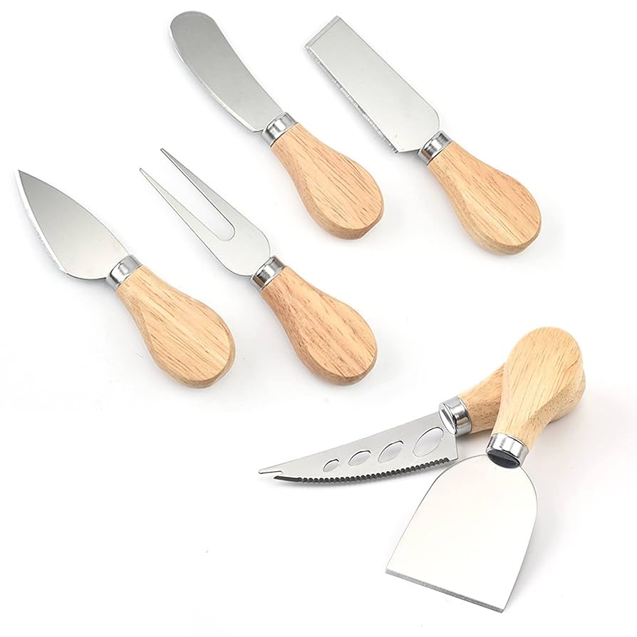 6-Piece Cheese Knife Set With Wood Handle