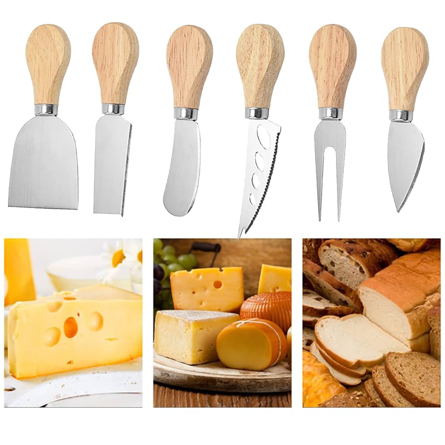 6-Piece Cheese Knife Set With Wood Handle