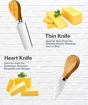 4 Pieces Set Cheese Knives With Wood Handle