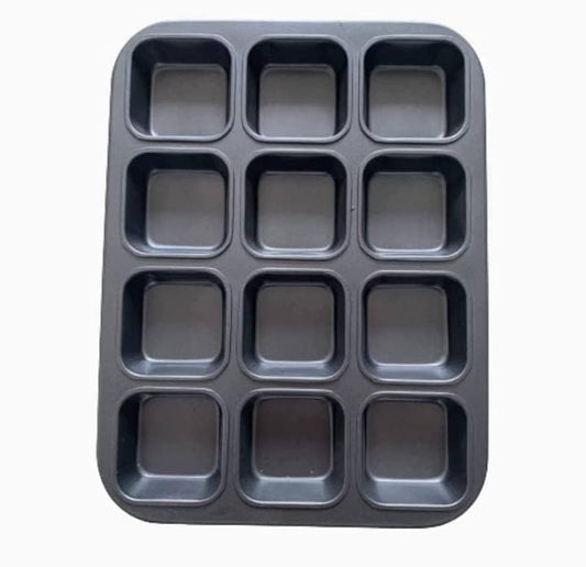 12 Cavity Mini  Brownie Aluminium Baking Tray
