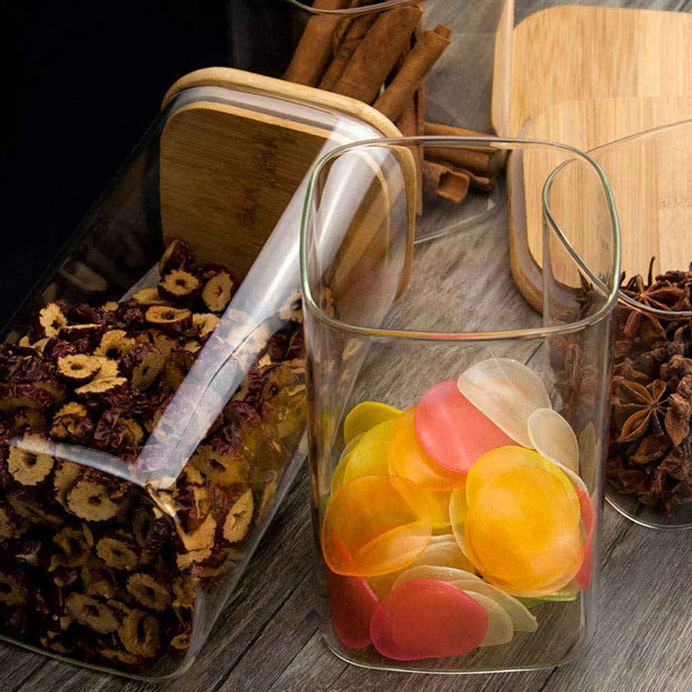 Acrylic Square Storage Jar with Bamboo Lid