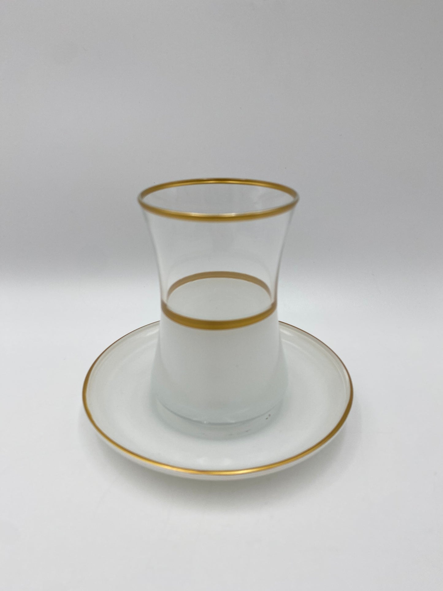 12 PCs Glass Tea Cups With Saucers Set