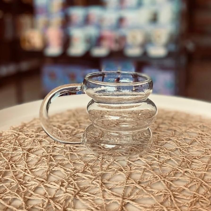 400 ml Portal  Glass  Spiral Cup With Elegant  Handle