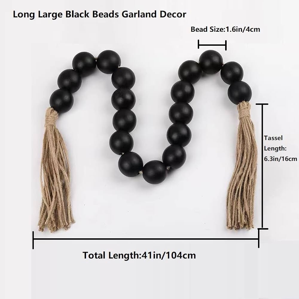 Large Wood Bead Garland