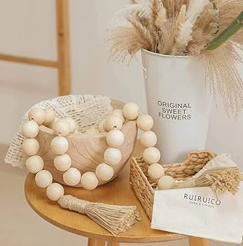 Large Wood Bead Garland