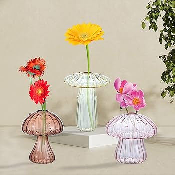 Mini Glass Mushroom Vase