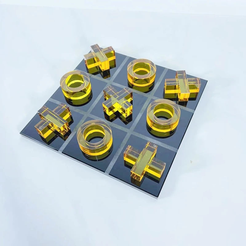 Yellow Tic Tac Toe Decorative Chess Borad