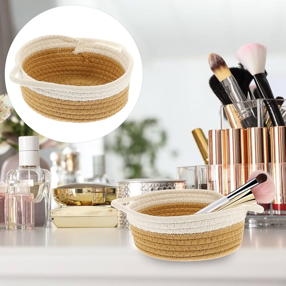 5 PCs Round Cotton Woven Storage Basket Set