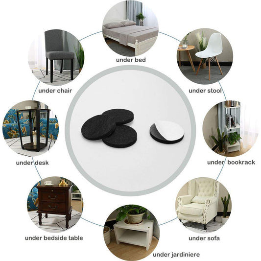 Round Table Foot Pad Black Set Of 8 Pcs