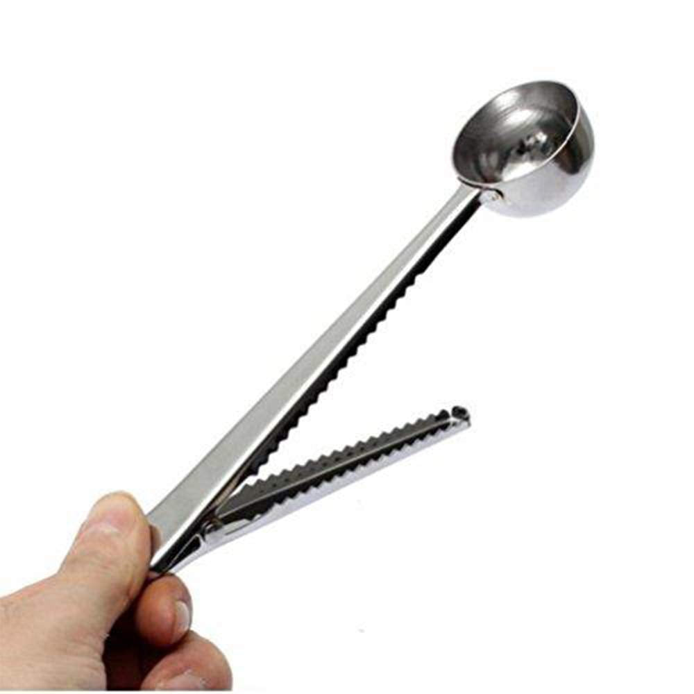 2-in-1 Stainless Steel Coffee Spoon with Clip