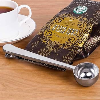 2-in-1 Stainless Steel Coffee Spoon with Clip
