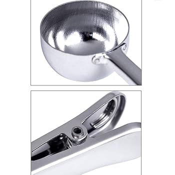 2-in-1 Stainless Steel Coffee Spoon with Clip