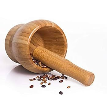 Bamboo Mortar & Pestle Hand Grinder