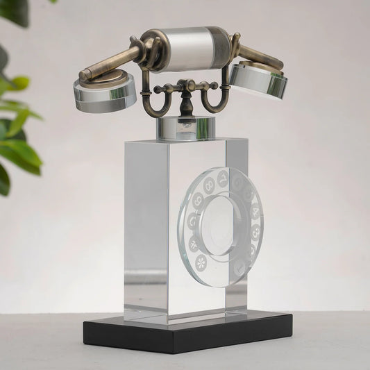 Crystal & Metal Vintage  Style Phone Showpiece Decoration