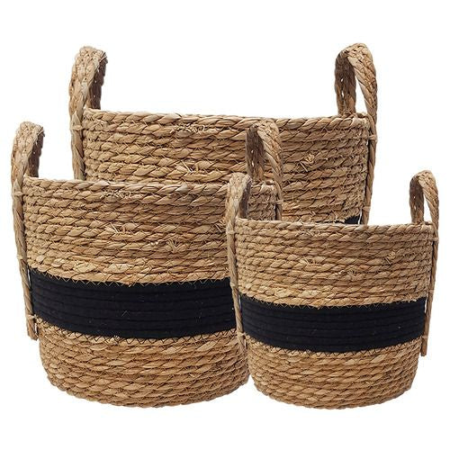 Set of 3 pcs straw basket