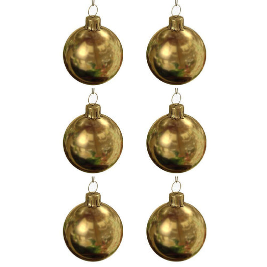 Christmas Gold Decoration Ball 4 Cm (Set Of 6)