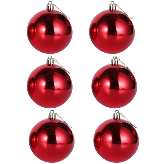 Christmas Decoration Ball 5 Cm (Set Of 6)- Red
