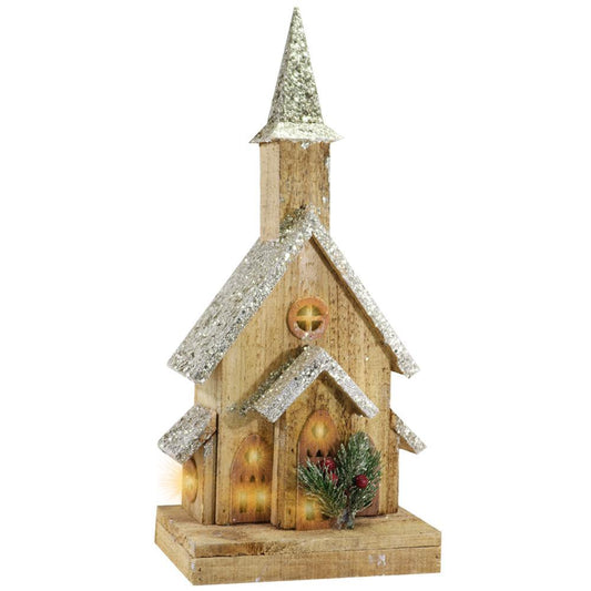 Light Wood House Christmas Decoration LED 40 CM