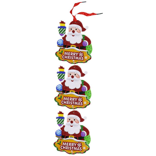 Merry Christmas Foam Door Hanger 3 Pcs Chain