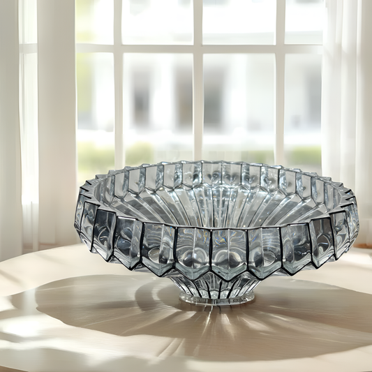 Luxury Transparent Crystal Bowl - Black Strips