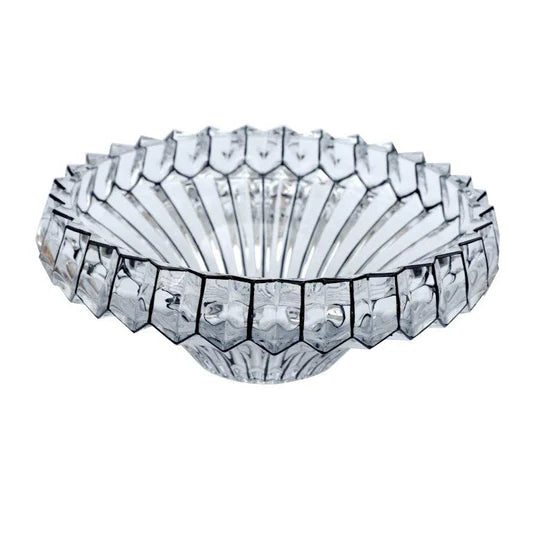 Luxury Transparent Crystal Bowl - Black Strips