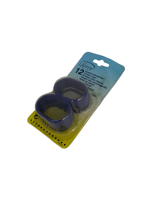 12 PCs Dark Blue Shower Curtain Buckle Set