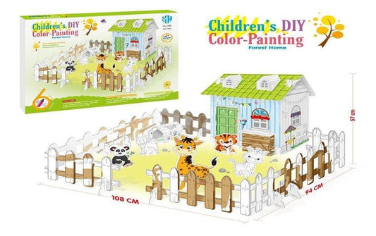 DIY Cardboard house farm 108 x 94 x 57cm