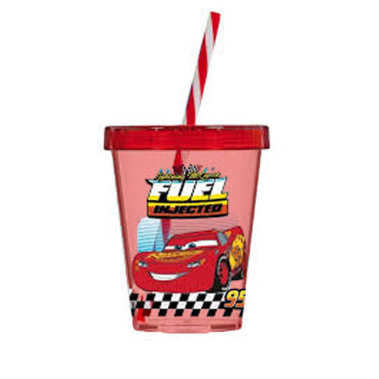 Herevin Tumbler With Straw Decorated Cars