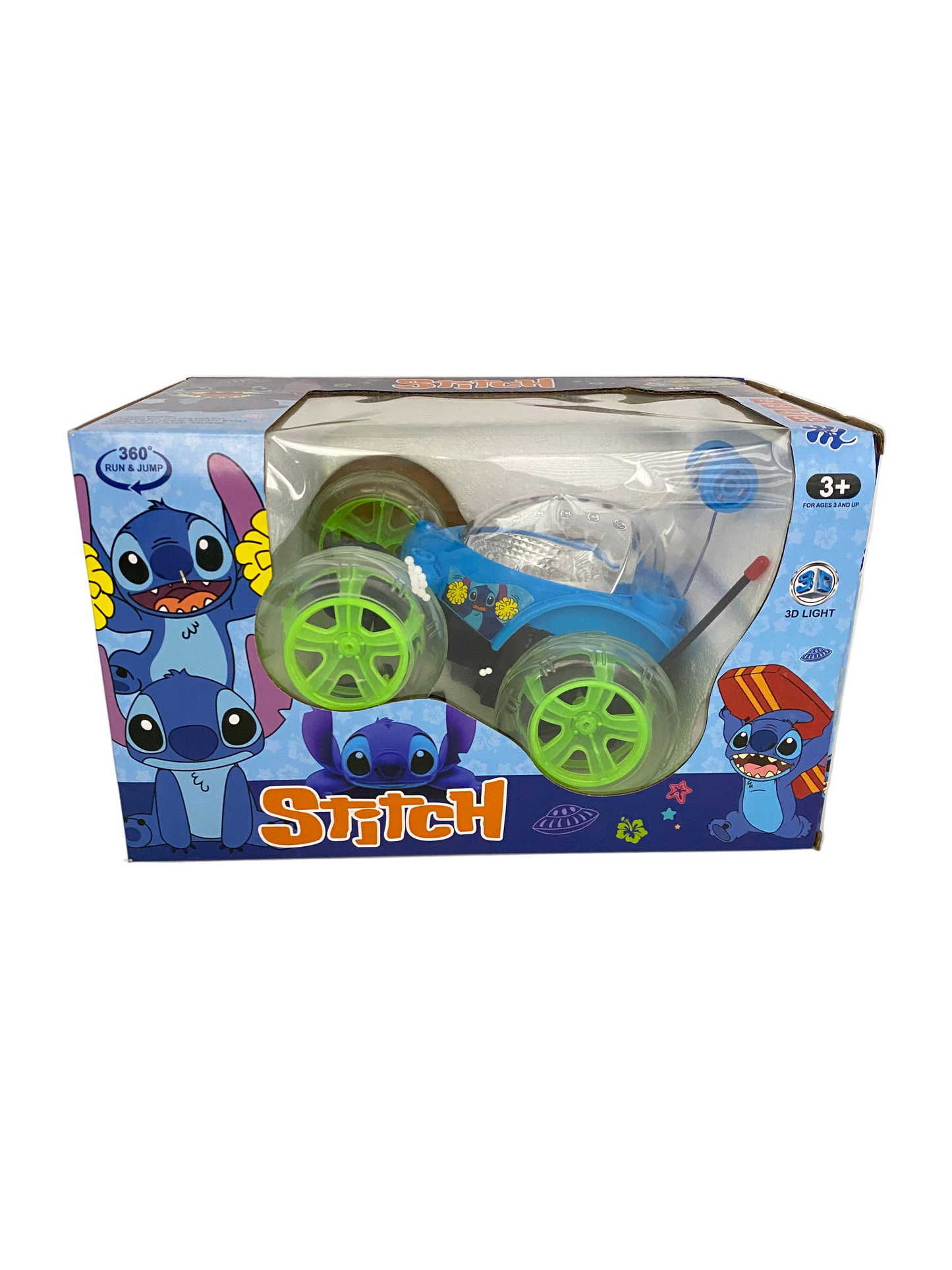 Remote Control Stitch  360 Degrees Rotating Front Axle Spinning Wheels Avengers 3D Lights & Music