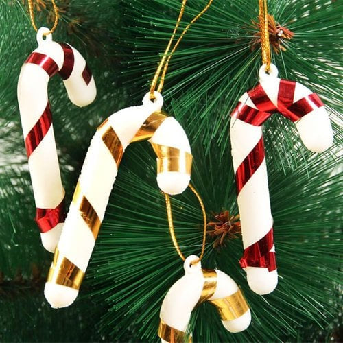 4 PCs  Candy Cane Ornaments Set - Christmas Tree Decoration