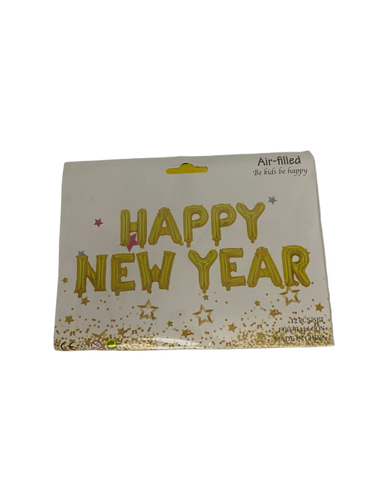 12 PCs  Gold Foil Balloon Set “Happy New Year”