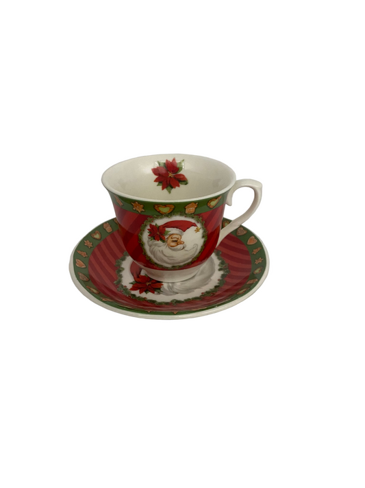 12 PCs Santa Clause Coffee Cups With Saucers Set