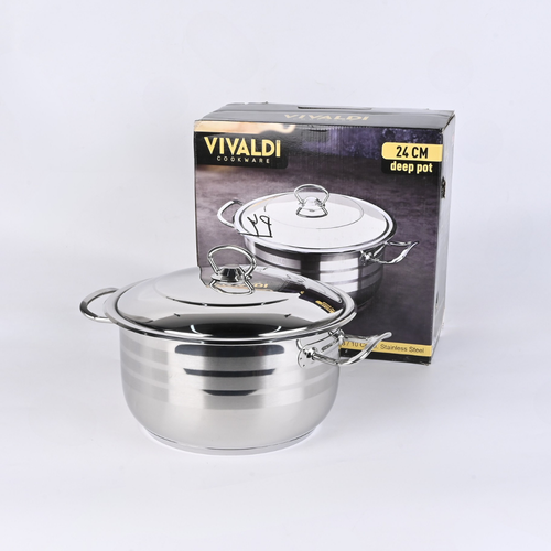 Vivaldi , Stainless steel deep  pot 18/10 Cr.Ni