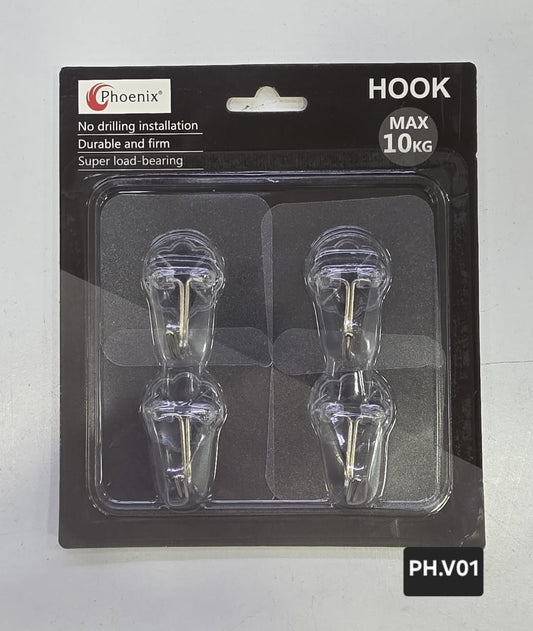 Phoenix, 4 PCs Adhesive Hooks Set
