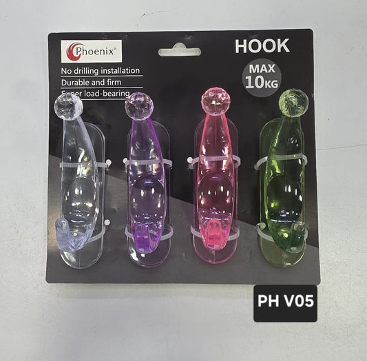 Phoenix, 4 PCs Adhesive Hooks Set