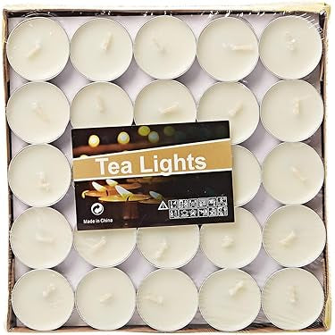 50 PCs Tea Light Candles Set