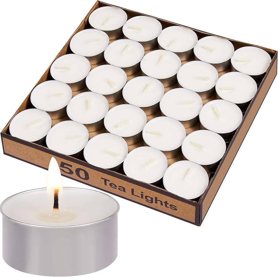 50 PCs Tea Light Candles Set