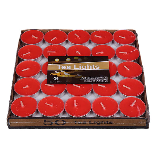 50 PCs Tea Light Candles Set
