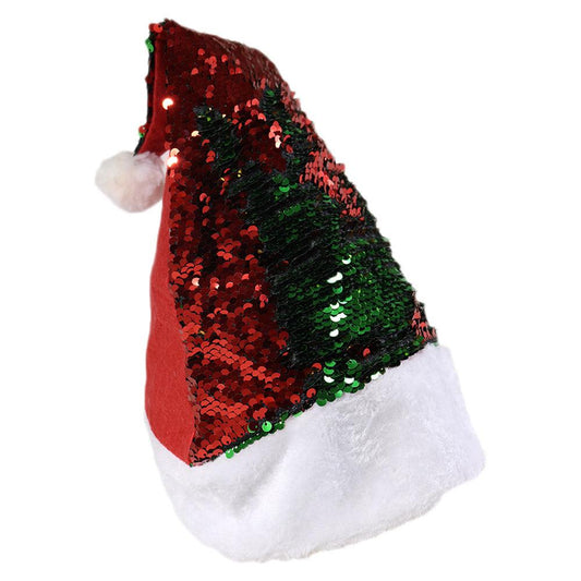 Christmas Shiny Red & Green Santa Hat