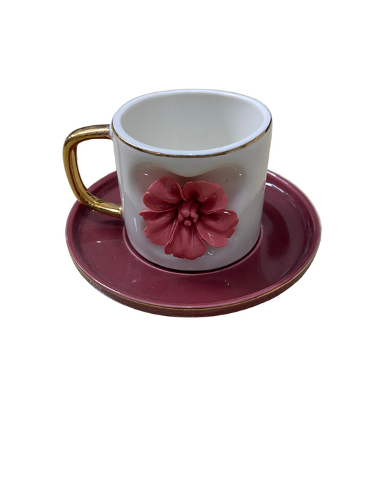 12 Pcs Ceramic Coffee Cups With Saucers Set