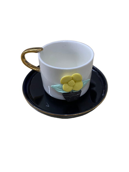12 Pcs Ceramic Coffee Cups With Saucers Set