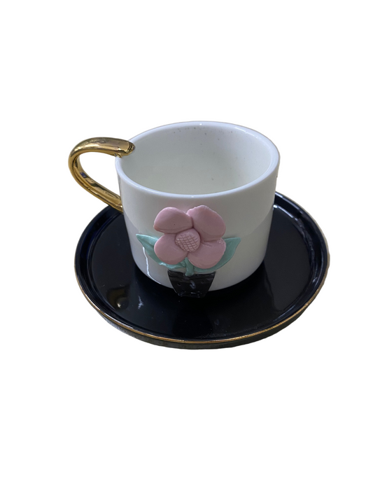 12 Pcs Ceramic Coffee Cups With Saucers Set