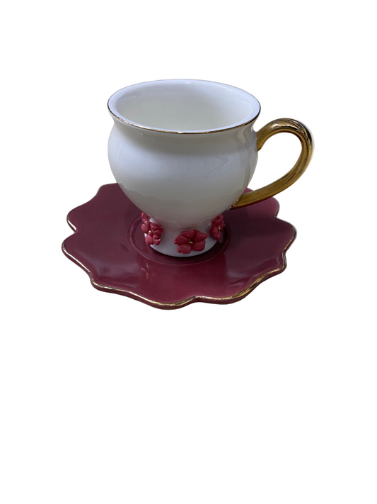12 Pcs Ceramic Coffee Cups Set With Saucers Set