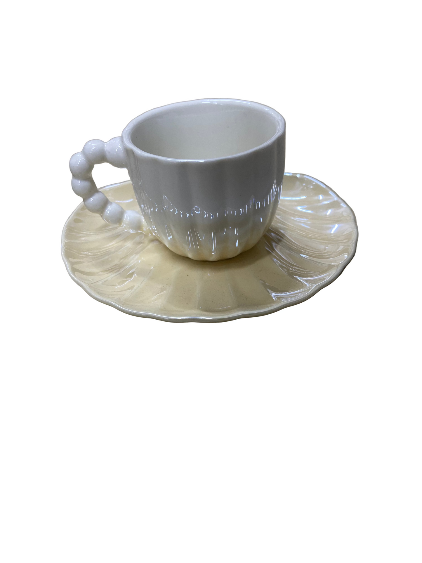 12 Pcs Coffee Cups With Saucers Set W/ Metal Gold  Stand