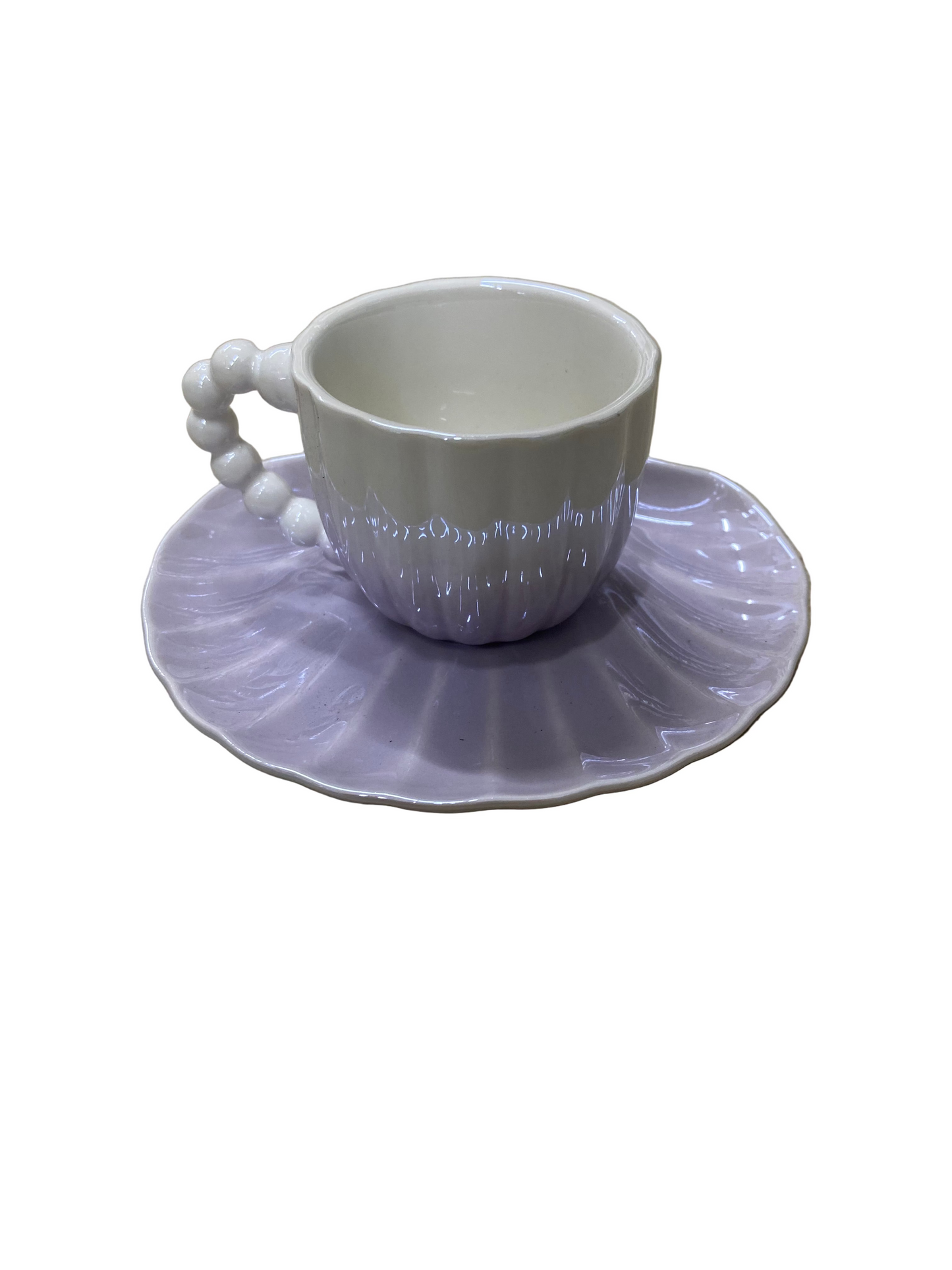 12 Pcs Coffee Cups With Saucers Set W/ Metal Gold  Stand