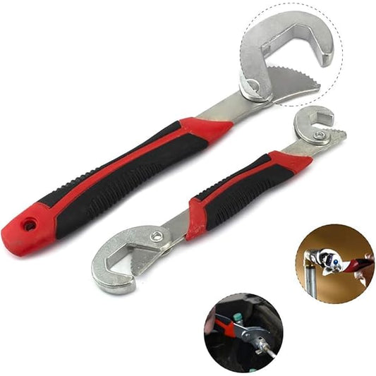 2Pcs Multi-function Universal Quick Snap N Grip Adjustable Wrench Spanner Set