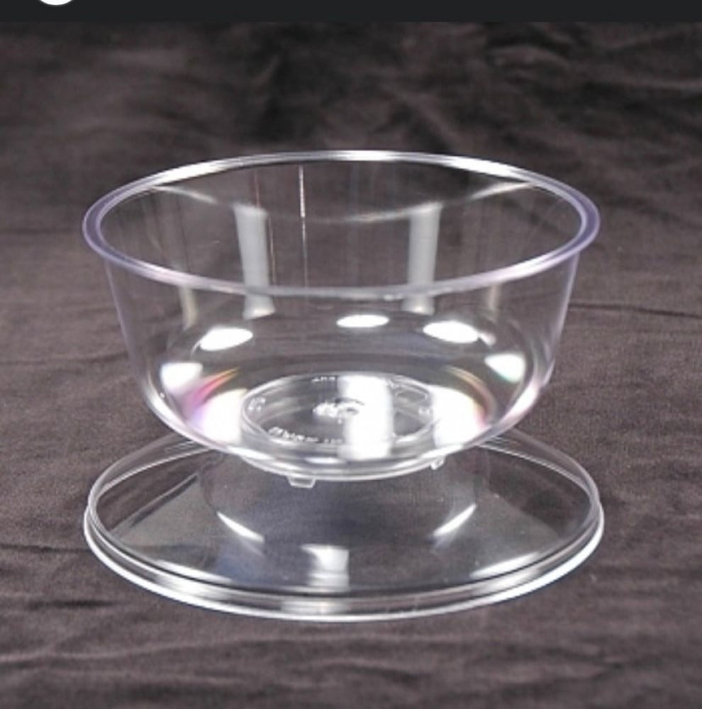 50 Pcs Round Acrylic  Bowl  With  Lids  Fir Sweets